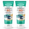 Badger SPF 40 Baby Sunscreen Cream (2 Pack) - Reef-Friendly Broad-Spectrum Water-Resistant Baby Sunscreen with Zinc Oxide - Chamomile and Calendula, 2.9 oz