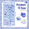 BYETOCE Cartoon Thick Puffy Stickers Cute Blue Kitten Animal Theme Soft Stickers 3D Reusable Tiny Patch for Scrapbooks Planner Journals Laptops Phone Case DIY