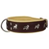 Real Leather Soft Leather Padded Dog Collar Bulldog (19"-22" Neck; 2" Wide, Brown/Beige)