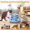 Pawthquake Interactive Cat Toys for Indoor Cats Automatic Cat Toy 4in1 Kitten Toys,Fluttering Butterfly,Random Ambush Feather,Track Balls,Cat Ball Toy for Cat Enrichment USB Charging