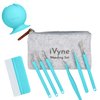 iVyne (8pcs) Premium Vinyl Weeding Tool Kit & Weeding Scrap Collector Soft Grip Tools with Berry, Weeder, Tweezers, Picker Or Hook, and Scraper Set for Silhouette Cameos & Cricut - Blue