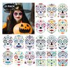 Partywind Day of the Dead Temporary Face Tattoos for Kids Adults, Make Up Tattoo Stickers for Halloween Day of the Dead Decorations Costume, Halloween Party Supplies Favors (21 Styles)