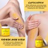 POP MODERN.C Turmeric and Vitamin C Body Scrub Remove Dead Skin Improve Dark Spots Acne Natural Organic Exfoliating Deep Cleansing Exfoliator for Body Butt Bikini Area Body Care with Loofah