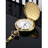 Vintage Pocket Watch Gold Steel Men Watch with Chain for Fathers Day Gift