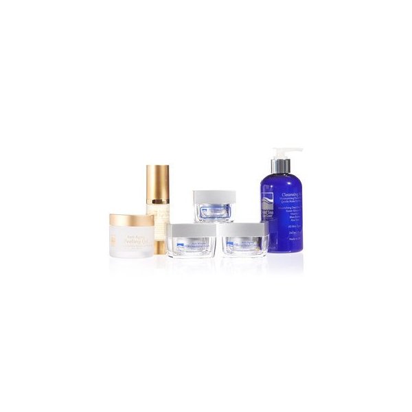 Anti Wrinkle Dead Sea Spa Care Anti-Aging Eye Serum, Anti-Aging Peeling Gel, Cleansing Milk, Anti-Wrinkle Eye Cream, Anti-Wrinkle Moisture Cream, and Anti-Aging Facial Scrub Cream