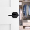 Kwikset Tripoli Lever Dummy Door Handle, Single Sided Lever for Closets, French Double Doors, and Pantry, Matte Black Non-Turning Reversible Interior Push/Pull Lever, with Microban Protection
