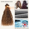 ALHER Water Wave Ombre 3 Bundles 20 22 24 Inch Honey Blonde Highlight Wet and Wavy Bundles Human Hair P4/27 Piano Brown Color Bundles for Black Women Soft Thick 10A 100% Brazilian Virgin Remy Hair