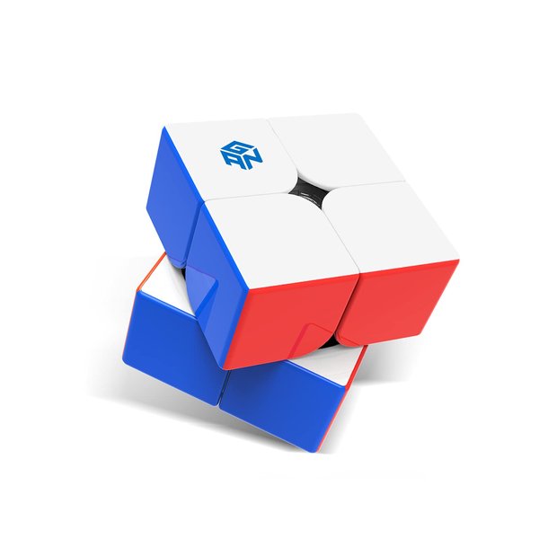 GAN 251 M Air, 2x2 Magnetic Speed Cube Stickerless 251 Mini Cube 48 Magnets Puzzle Toy for Beginner(Frosted Surface Primary Internal)