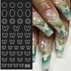 MOLILON Airbrush Stencils for Nails French Tip Nail Stickers Decals Printing Templates Stencil Tool Moon Star Heart Butterfly Hollow Nail Art Stickers for Nail Designs (154 Designs, 24 Sheets)