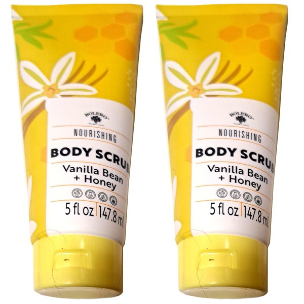 Bolero Beverly Hills Nourishing Body Scrub - Vanilla Bean & Honey 5fl oz./147.8ml (Set of 2 Pack)