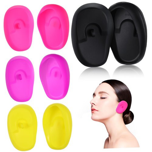 Beavorty Set of 4 Pairs Hair Dye Shield - Soft Ear Covers for Home Hair Coloring Treatments & Shower - Reusable Ear Caps - Protective Tools for Baby Earplugs