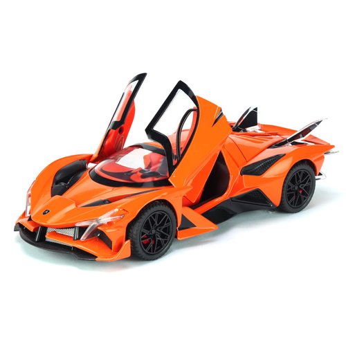 Toy Cars Apo Project EVO Model 1:24 Metal Diecast Car Toys with Light and Sound Pull Back Car for 3 4 5 6 7 Year Old Boys (Orange)