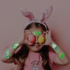 Cerlaza Glow Easter Tattoos for Kids Party Favors, Easter Luminous Temporary Tattoos for Girls Boys Bunny Decorations, Easter Egg Tattoo Stickers for Easter Gifts Basket Fillers-10 Sheets