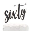 NANASUKO 60th Birthday Cake Topper - sixty - Double Sided Black glitter - Premium quality Made in USA