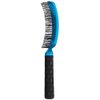 ForPro Professional Collection Expert Stylist Choice Paddle Hair Brush, 100% Natural Anion Bristle, Silicone Ergonomic Handle, Matte Blue