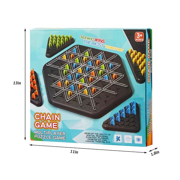 Chain Triangle Chess Game,Rubber Band Chain Triangle Chess, Chain Triangle Chess,Chain Chess Desktop Puzzle Interactive Game for Kids Adult Family Party.