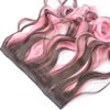 Vieuinaux 18inch Long 3/4 Full Head One Piece Curly Wave Short Clips in on Synthetic Hair Extensions Hair Pieces for Women 5 Clips Hairpieces (Brown/Light Pink Mixed)