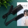 Patelai 3 Pcs Wide Tooth Detangling Hair Comb Detangling Hair Comb Hair Styling Comb Set, Carbon Fiber Cutting Comb Anti Static Heat Resistant Comb for Women Curly Straight Long Hair, Black (Elegant)