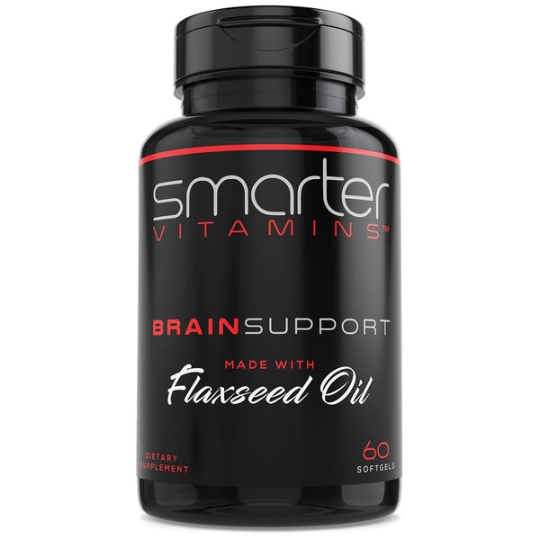 Smarter Brain Support Nootropic Supplement, Brain Booster & Memory Support, Made with Alpha-GPC, L-Tyrosine & Acetyl L-Carnitine ALCAR, Flaxseed Oil, ALA DHA Brain Booster 60 Softgel Energy Pills