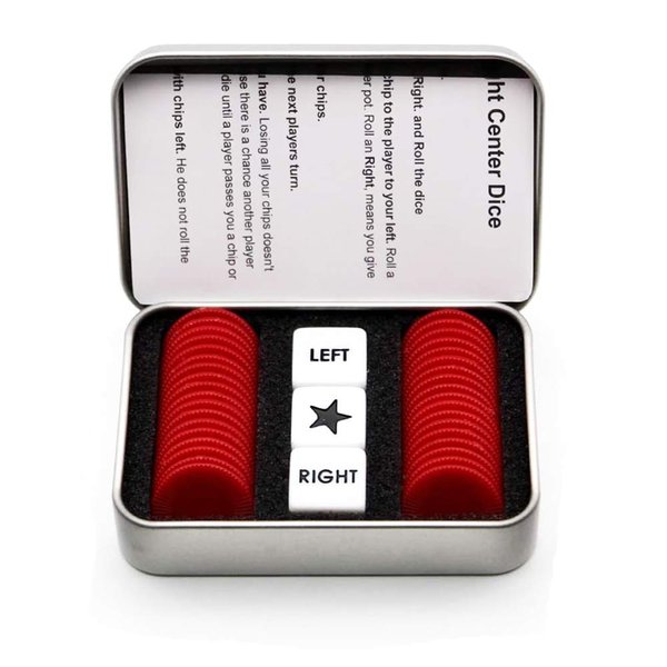 Befantasway Right Left Center Dice Game Set with 3 Dices& 36 Chips - Red, for 13 岁