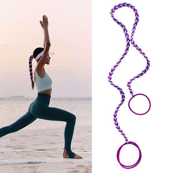 Spriral Hair Tie Sprots Ponytail Holders, Elastic Braided Hair Ties No Damage, Pony Tail Wrap for Long Hair for Gym, Swimming, diving 25" Colorful
