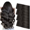 SUYYA Invisible Tape in Hair Extensions Human Hair Natural Black Seamless Injected Hand-Tied Pro Quality Virgin Human Hair 20PCS 40G/Pack Straight Tape Ins(16 inch #1B Off Black)