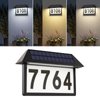 ASOMST Solar Address Sign, Lighted House Numbers Waterproof, 3-Color Lighting Modes LED Illuminated Address Plaque, Wall Mount Address Number for Home