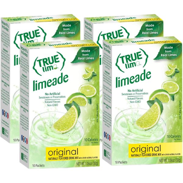 True Lime LIMEADE, True Lemon | True Citrus, 10 Count (Pack of 4)