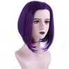 PATTNIUM Dark Purple Bob Wig Purple Wig for Women Short Straight Purple Wig Synthetic Cosplay Halloween Party Costume Wig (Dark Purple)