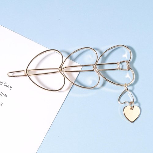 Yheakne Boho Love Heart Hair Clip Barrette Gold Hollow Hair Barrette Hairpin Metal Geometry Hair Clip Minimalist Bobby Pin Modern Hair Accessories for Women and Girls (Heart)