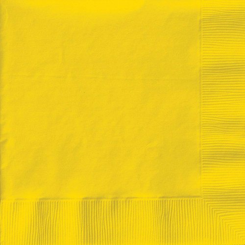 Creative Converting 50-Count Touch of Color Paper Beverage Napkins, School Bus Yellow (58188)