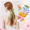 Mimorou 16 Pcs Satin Hair Bows for Women Silky Hair Clip Hair Ribbon Clip Ponytail Holder Accessories Double Tassel Slides Metal Clips Hair Bow for Women Girls Toddlers Teens Kids
