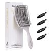 Daily Gard Detangling Brush, Dry and Wet Vented Detangler Hair Brush for Women and Men, Professional Paddle Curved Styling Hairbrush for Straight/Curly/Thick/Long/Wavy/Damaged Hair, Beige