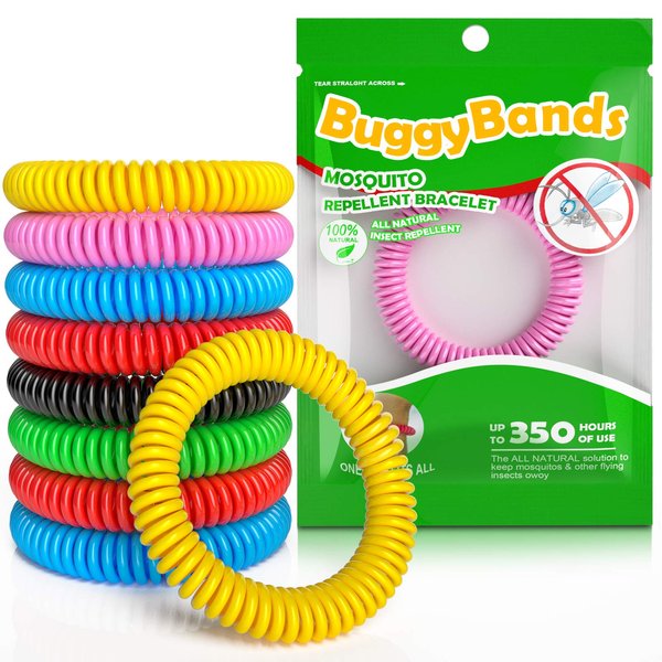 Mosquito Bracelets, 48 Pack Individually Wrapped, DEET Free, Natural and Waterproof Band