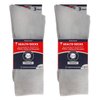 6 Pairs of Premium Cotton Loose Top Diabetic Neuropathy Crew Socks (10-13, Gray)