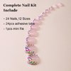 24 Pcs White French Pink Press on Toenails - YEFIUO Press on Toe Nails Fake Nails Gel X Nail Art Tips Full Cover Acrylic False Nails with 3D Rhinestone Charms Design Nails Press ons Glue on Nails