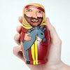 Bits and Pieces - 5pc Nesting Doll Holy Family -The Nativity Family Hand Painted Hand Made Wooden Nesting Dolls Matryoshka Nativity Figurines - Set of 5 Dolls from 5.5" Tall
