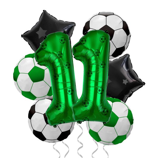 Soccer Party Decorations, Soccer Foil Balloons, Number 11 Foil Balloons for Kids Soccer Fans 11th Birthday Party, Soccer Game Day Party Decorations