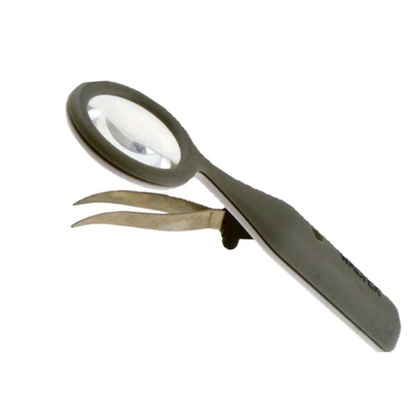 WALTEX 6X Magnifier with Folding Tweezers | 1" Lens & Retractable Pointed Tweezers | Portable, Multi-Use, Patented Design | Ideal for Collectors & Minor First Aid