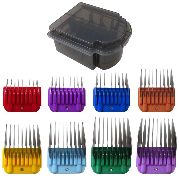 NGHTMRE 2024 Version 8 Pcs Professional Colorful Hair Clipper Combs Guards Cutting Guides Fits for Most Wahl Replacement Guards Set, 1/8 Inch to 1 Inch(3-25mm)