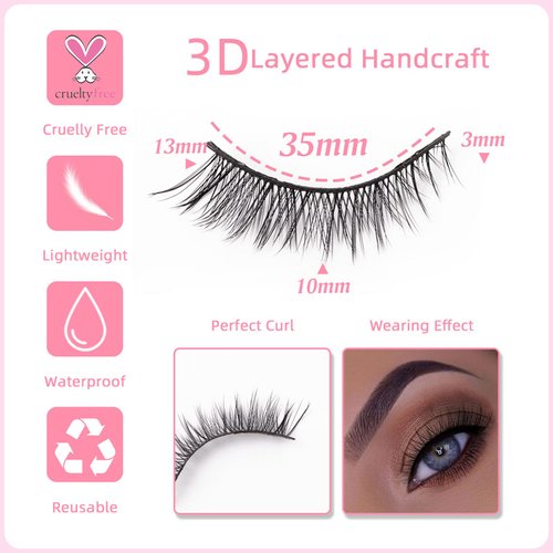 SQYlashes Wispy Cat Eye Lashes Short Natural False Eyelashes - Mixed 2 Styles, 14 Pairs, Black, MG04