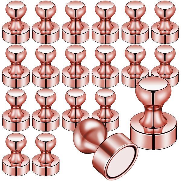 LOVIMAG 20 PCS Refrigerator Magnets, Rose Gold Fridge Magnets Strong Magnets for Whiteboard, Small Neodymium Magnets Ideal for Push Pin Magnets, Office Magnets, Classroom Magnets, Map Magnets