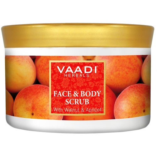 Vaadi Herbals Face And Body Scrub With Walnut And Apricot Herbal Cream Remove Dry Dead Skin Cells & Blackheads 500 Gm (17.64 Oz)