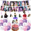 35 Pieces Singer Party Decoration, Include Singer Birthday Banner Honeycomb Centerpieces Cake Topper Party Latex Balloons for Pop Singer Birthday Party Supplies