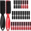 Patelai 30 Pcs Blade Clipper Cleaning Brush Scrub Brush Barber Fade Brush Trimmer Cleaning Brush Nylon Hair Styling Brush Tool for Men (Black, Red)