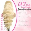 613 13x6 Lace Front Wig Human Hair 200 Density 32 Inch Blonde Wig Human Hair 613 HD Lace Frontal Wigs Human Hair 13x6 Body Wave Blonde Lace Front Wigs Human Hair Pre Plucked with Baby Hair for Women