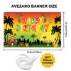 Avezano Reggae Birthday Backdrop Palm Tree Reggae Party Decorations Banner Rasta Jamaican Music Themed Happy Birthday Party Supplies Reggae Music Party Banner 70.8 x 43.3 Inch