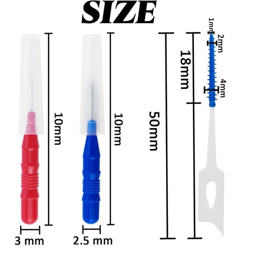 GXXMEI 250PCS Braces Dental Brush Flosser for Cleaner Interdental Brush Toothpick Dental Tooth Flossing Head Oral Dental Hygiene Toothpick Cleaners Cleaning Tool
