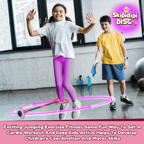 IPIDIPI TOYS Skip It Ankle Toy - Pink Flashing Retro Skipit Toy Hopper Ball, Ankle Jump Rope Skip Ball - Improve Coordination, Get Exercise The Fun Way - Best Retro Birthday Gift for Kids Ages 5-12