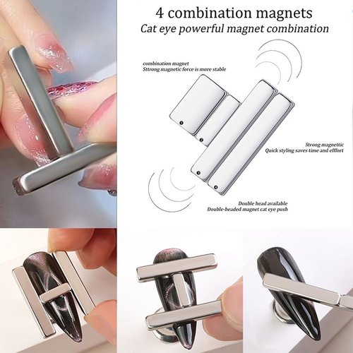 JCAKES 5 Pieces Cat Eye Nail Magnet Cat Eye Magnet for Nails Magnetic Gel Polish Magnetic Magnets Wood Cat Eye Nail Polish Magnet Stick Nails Design Tool for DIY Home, Salon, Studio